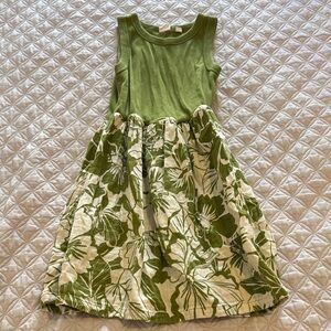 GAP Green Knit Bodice Floral Skirt Dress